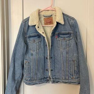 Levi's Light Blue Denim Jacket with Sherpa Collar